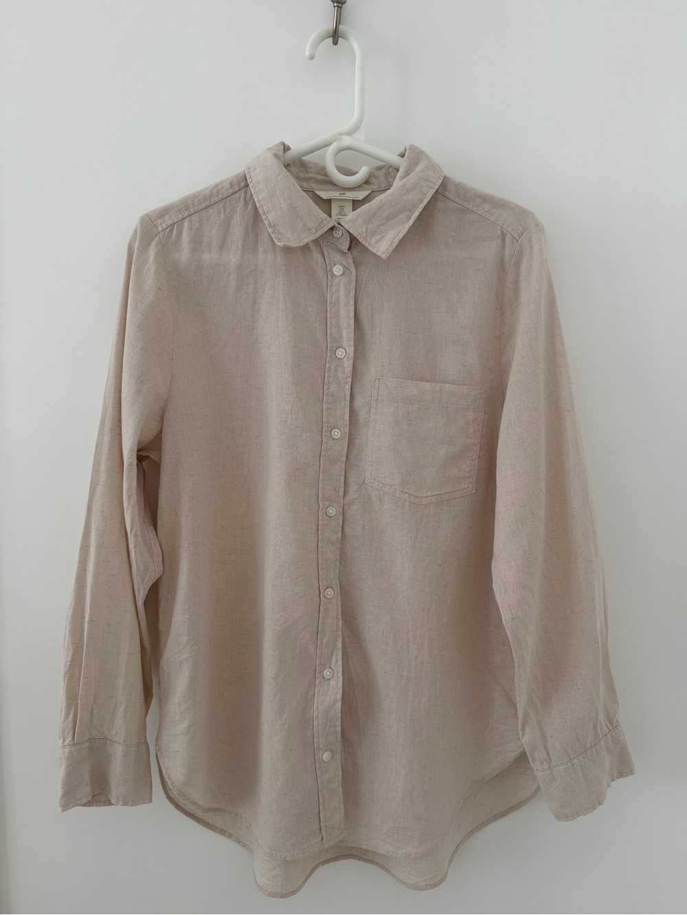 H&M Linen-Blend Button-Down Long Sleeve Shirt